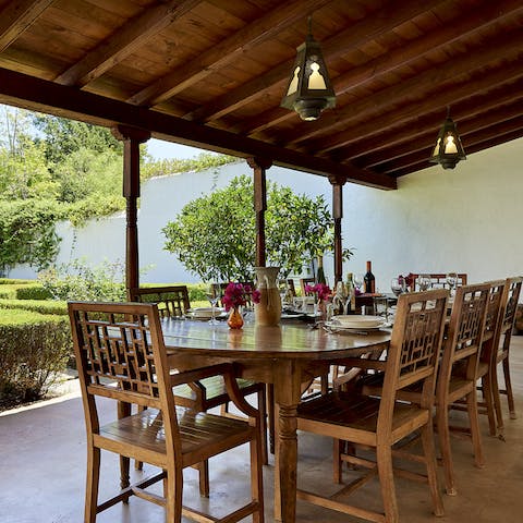 Share a delicious meal on the terrace