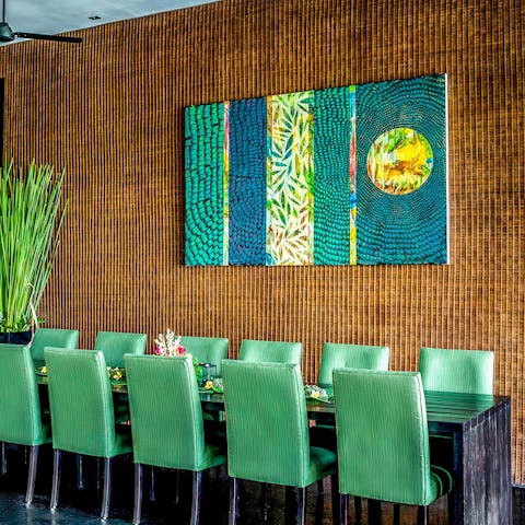 Socialise over some local Balinese cuisine brought to you by the private chef