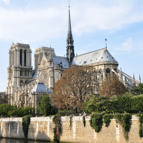 Stroll over to the famed Notre Dame, a ten-minute walk away