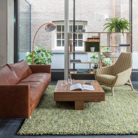 Grab a coffee and relax in the building’s lounge