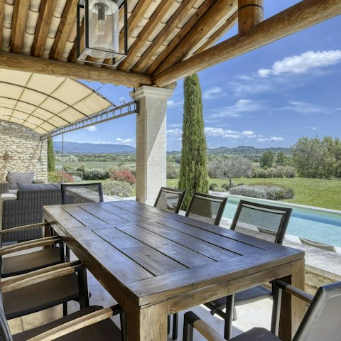 Graze and play cards under the shade of the outdoor terrace