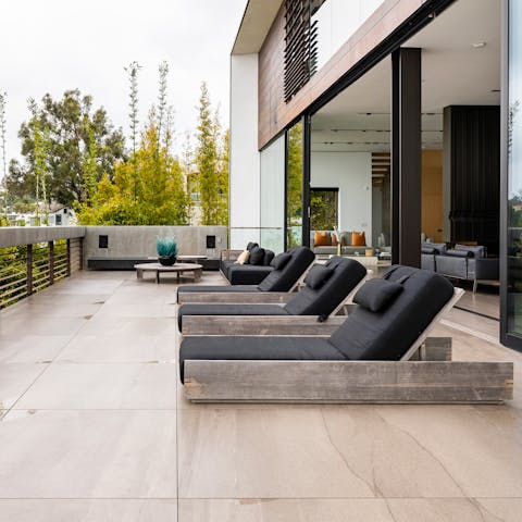 Bag a lounger on one of the many terraces