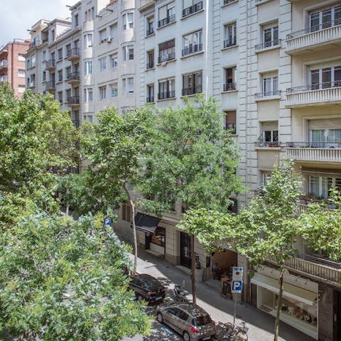 Take in the hustle and bustle from the Juliet balcony