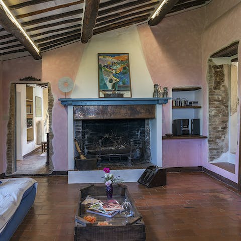 Snuggle up by the fire on chilly evenings