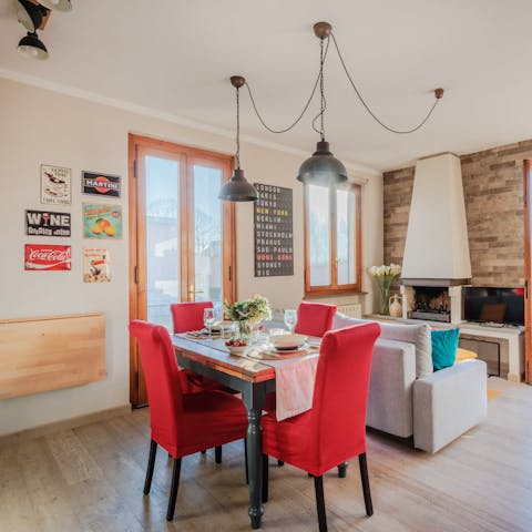 Start your day with coffee and pastries in the open-plan living and dining space