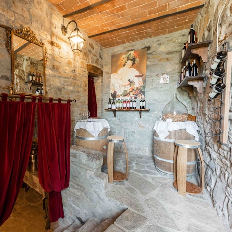 Sip premium wines in the wine cellar