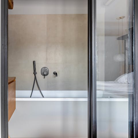 Treat yourself to a long soak in the tub after a long day of touring the city on foot