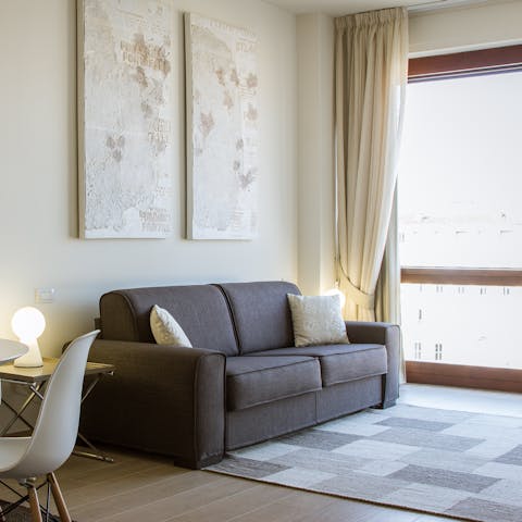 Grab a book and read curled up on the sofa by the window
