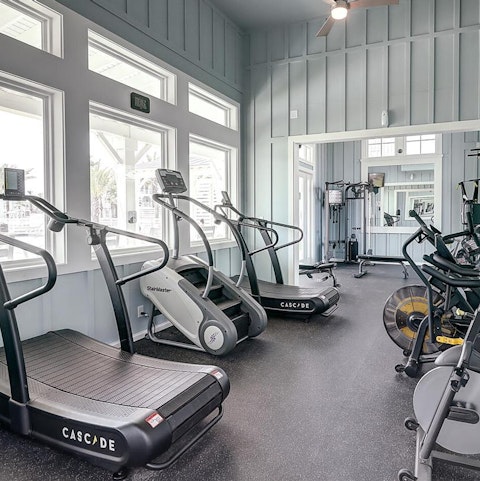 Feel energised after an uplifting workout in the shared gym
