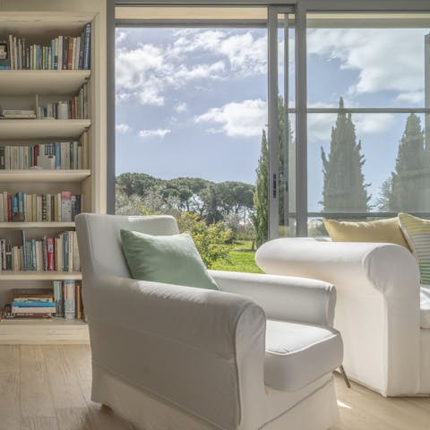 Take in the views of the garden and the Tuscan landscape beyond