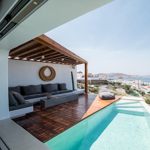 Cool off from the Mediterranean sunshine in the private swimming pool