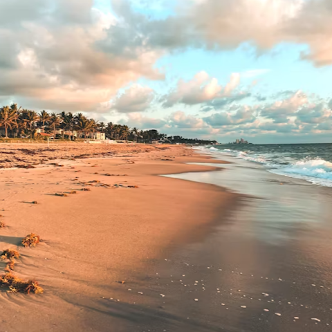 Take a 9-minute drive and spend the day at the local beach