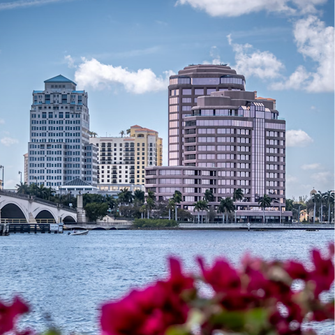 Explore downtown West Palm Beach by foot or bike