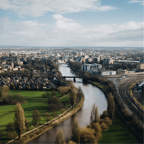 Take a stroll in either direction along the River Ouse, the banks of which sit a minute's walk away