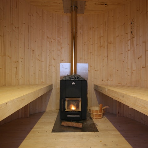 Unwind in the private sauna after a long beach day