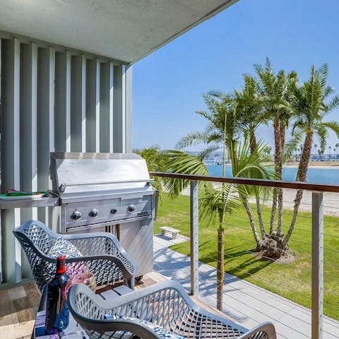 Fire up the barbecue after a fun-filled day of water sports on Mission Beach
