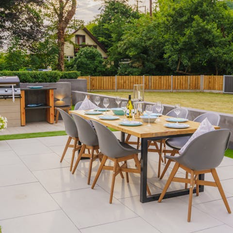 Experience the magic of outdoor living with freshly prepared meals in the garden