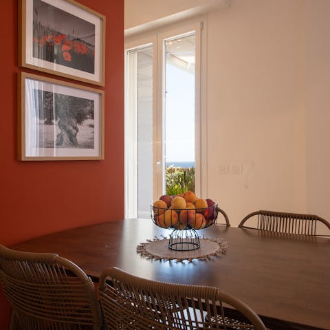 Share memorable meals together in the elegant dining room