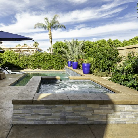 Find peace and relaxation while soaking in the Jacuzzi