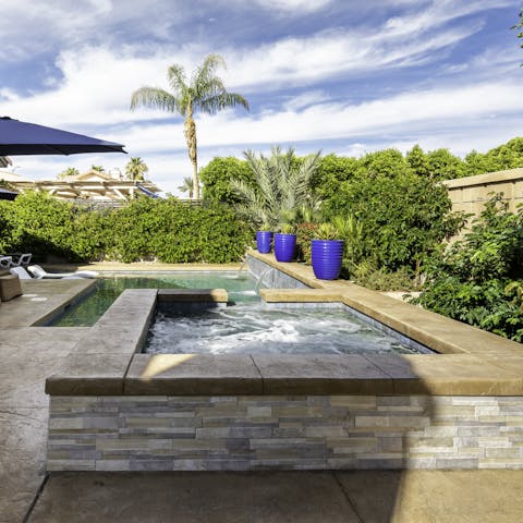 Find peace and relaxation while soaking in the Jacuzzi