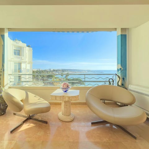 Sip Champagne while admiring stunning sea views