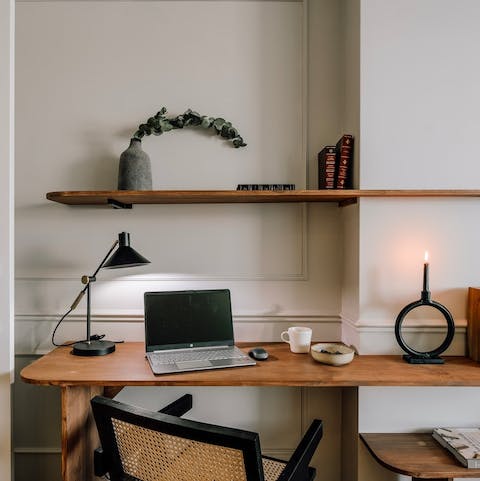 Catch up on emails in this chic workspace