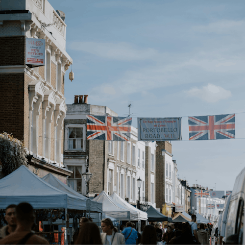 Discover the excitement of Portobello Road market, just moments away