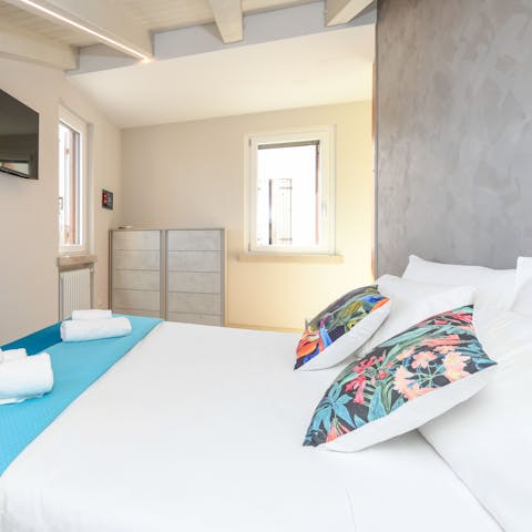 Curl up in bed after a day exploring the region