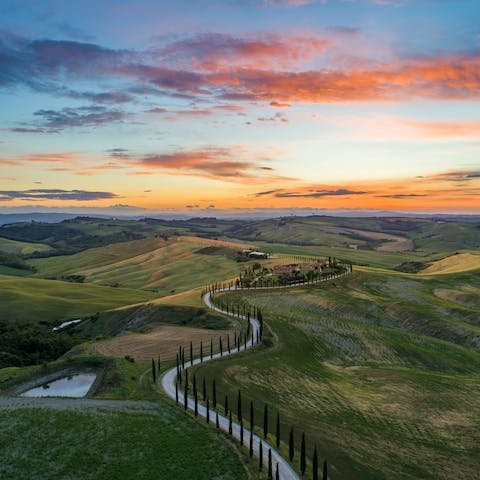 Enjoy a panoramic position of the Tuscan hills, home to beautiful towns, nature walks and rich history