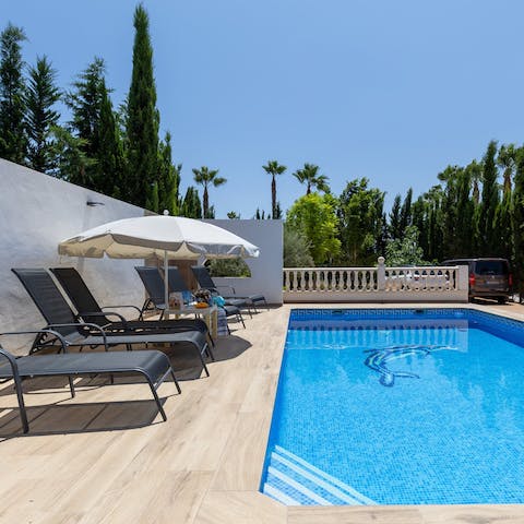 Cool off in the private pool