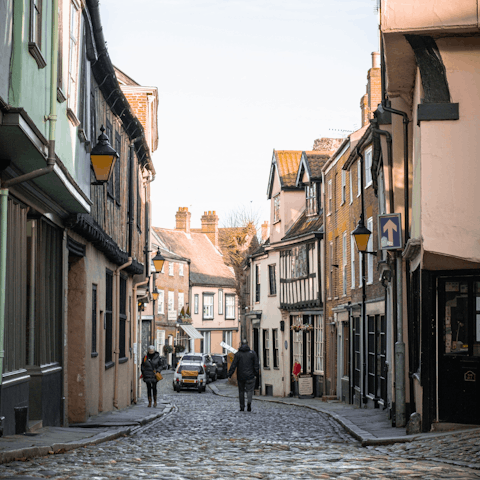 Spend an afternoon exploring Norwich, a forty-minute drive away