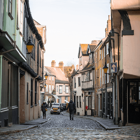 Spend an afternoon exploring Norwich, a forty-minute drive away