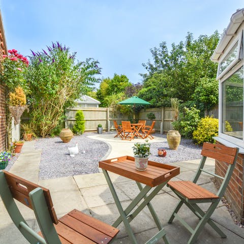 Take advantage of sunny days and enjoy your meals alfresco in the garden