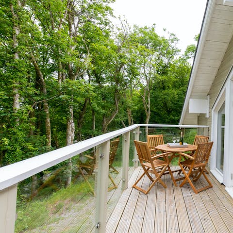 Sip a morning coffee or an evening tipple out on the balcony