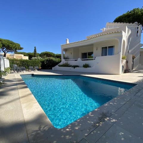 Swim in the private pool to cool off in the heat