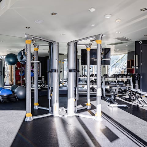 Work up a sweat in the building's gym