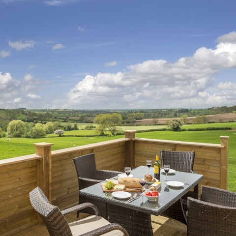 Watch the sheep graze in the surrounding fields