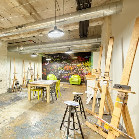 Unleash your creativity in the on-site art studio