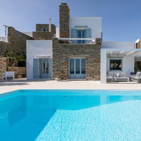Plunge into the swimming pool for a refreshing dip on hot days