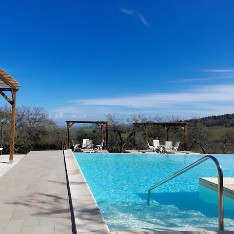 Witness stunning views during a paddle in the private pool