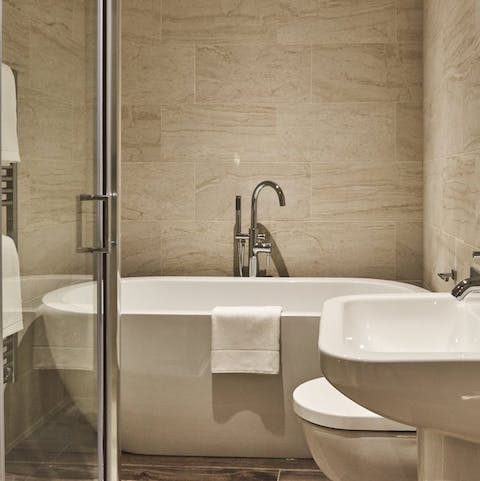 Indulge in a hot bath after a busy day walking around the countryside