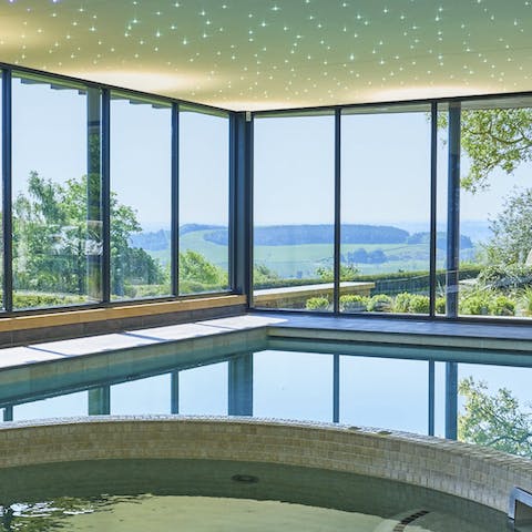 Spend the morning swimming some lengths in the communal swimming pool
