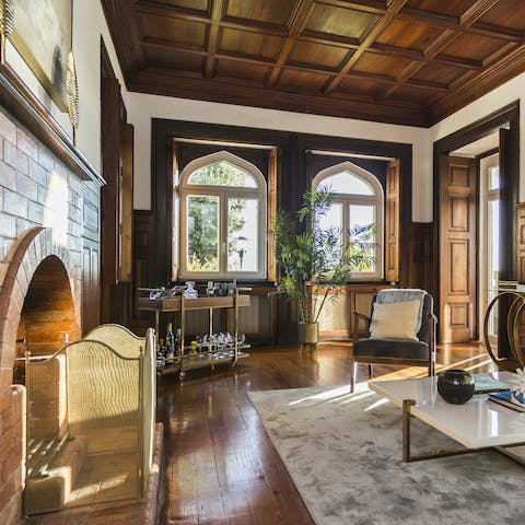 Play card games or read a book by the fire in the sumptuous drawing room