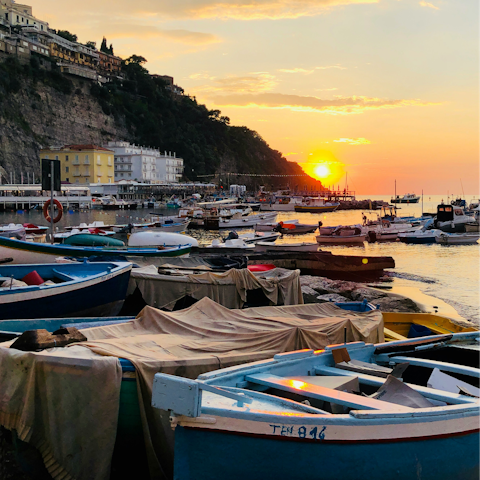 Discover Sorrento's old town and charming port, thirty-minute drive away