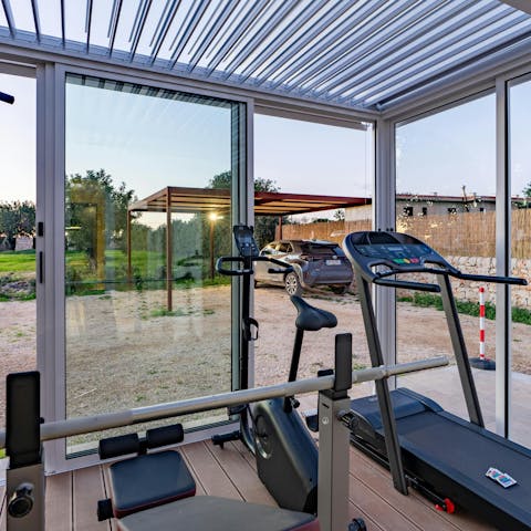 Enjoy a revitalising workout in the private gym