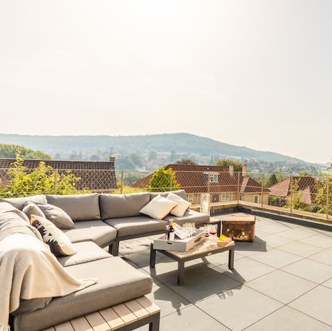 Enjoy ice-cold drinks out in the sun on the rooftop terrace
