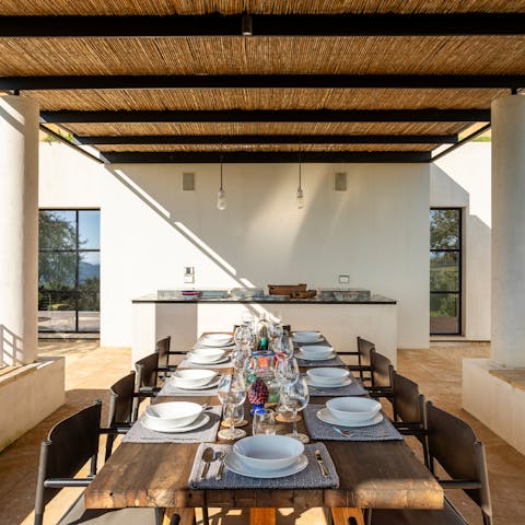 Bring out fresh pasta to enjoy alfresco on the shaded terrace