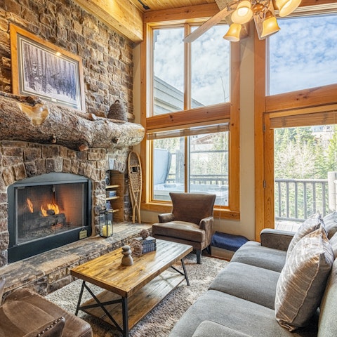 Sip cocoa by the fire and admire mountain views