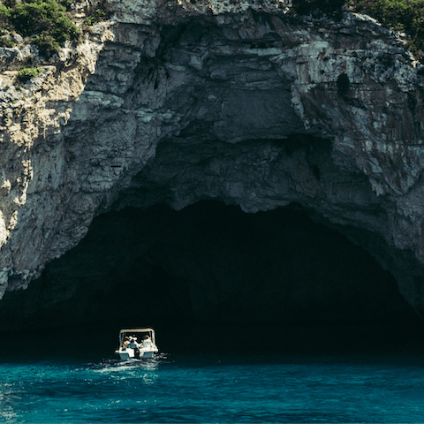 Explore the beauty of the Blue Caves with a boat ride or a snorkelling adventure