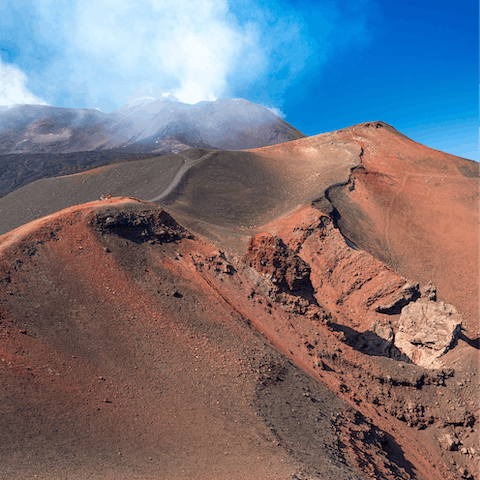 Stay on the low slopes of Mount Etna, ten minutes from the village of Zafferana Etnea